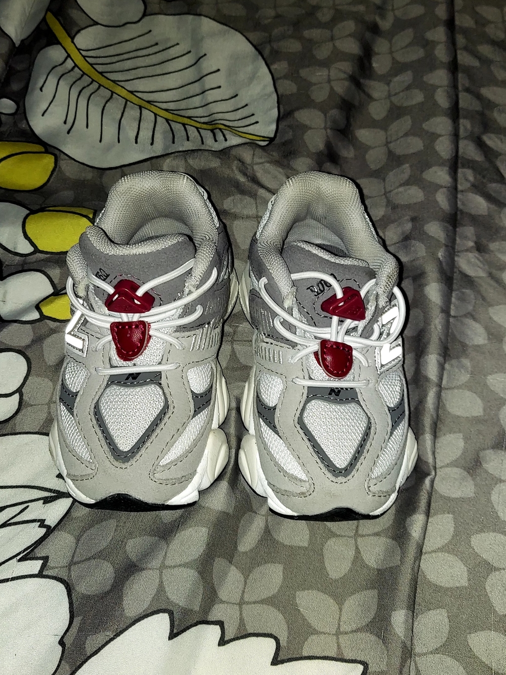 New Balance Gray and White Kids Sneaker